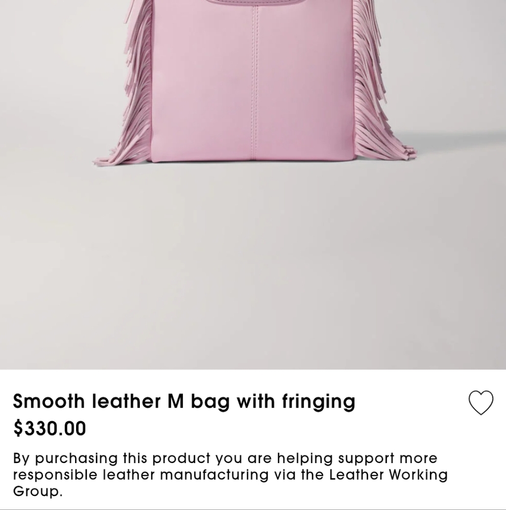 NWT Maje M bag fringe smooth leather rose pink - Picture 13 of 15